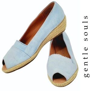 Gentle Souls Lissa Ruffle Suede A-Line Espadrilles